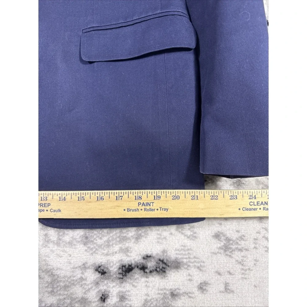 Banana Republic Blazer Mens Size 42L Navy Blue Twill Lined Office Career Elbow